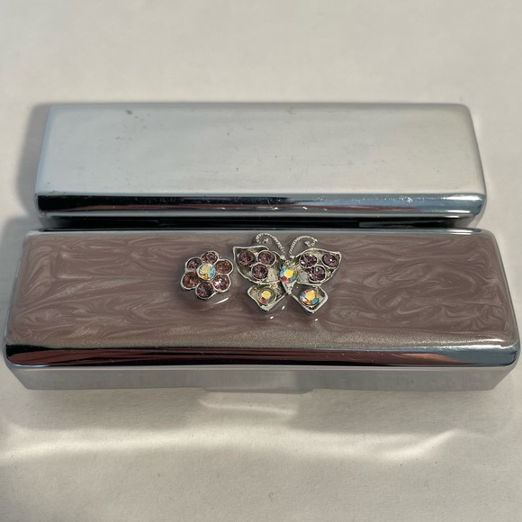 Enameled Metal Lipstick Holder with Mirror - Picture 2 of 3